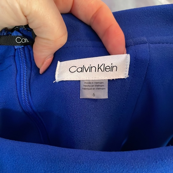 NWT Calvin Klein Blue Bodycon off the shoulder - Picture 3 of 4